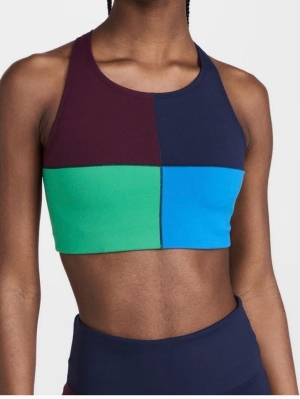 NWT Tory Sport Tory Burch ColorBlock Racerback Sports Bra Athletic Tank Small
